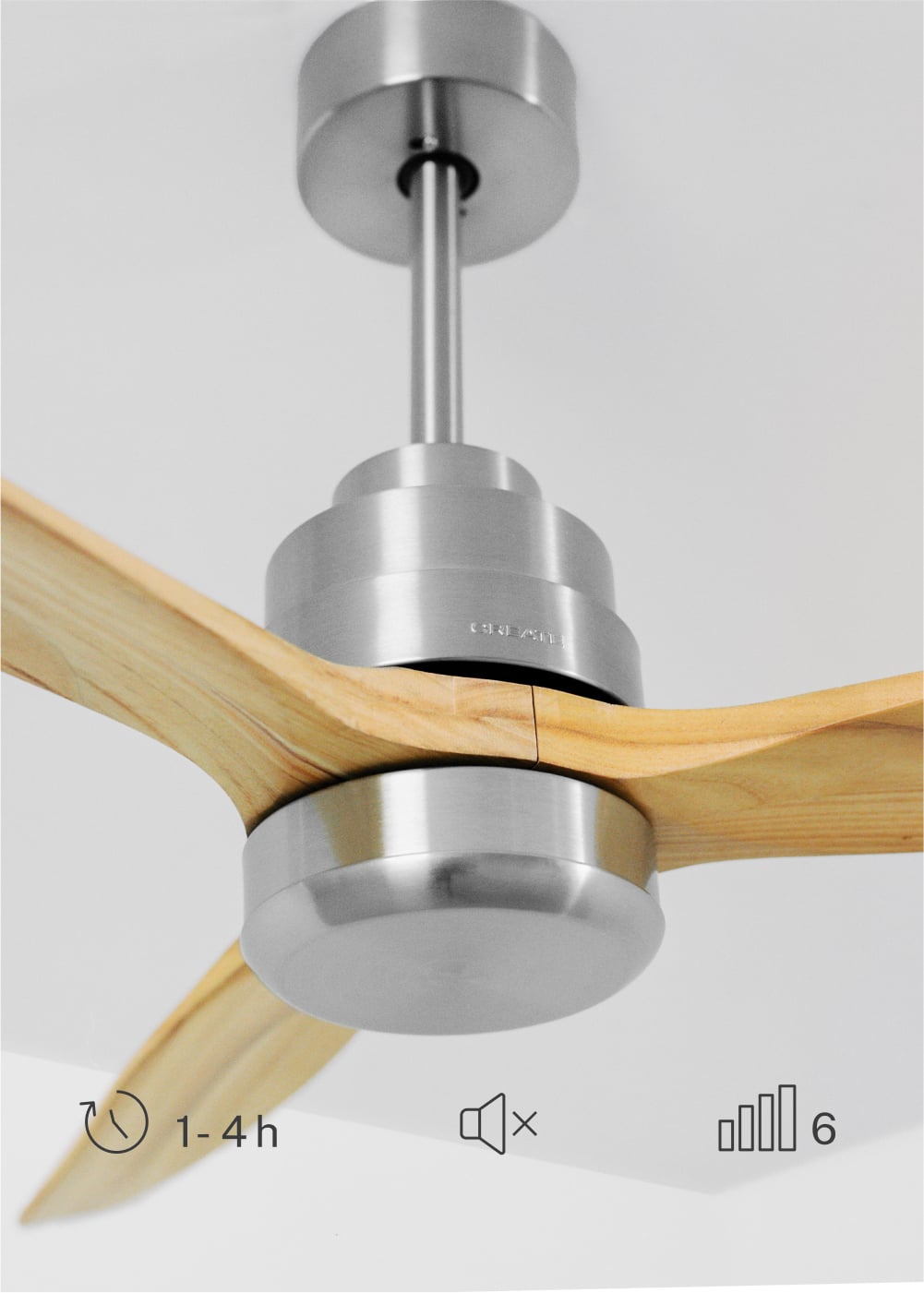 CREATE - WIND STYLANCE - Ventilador de techo 40W silencioso Ø132 cm 100% madera, imagen de galer&iacute;a 4
