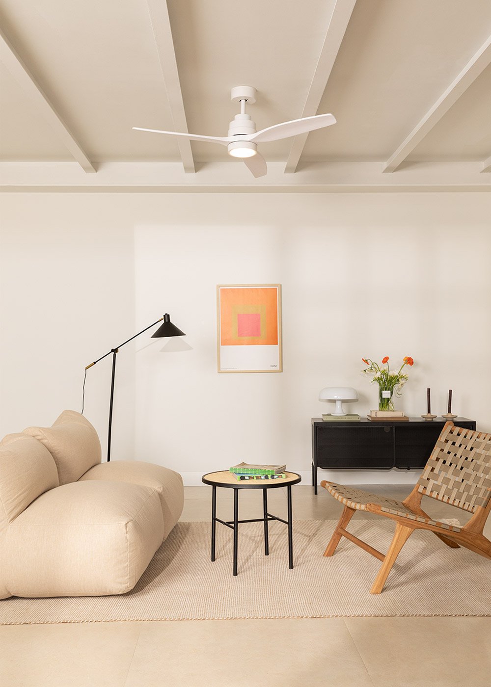 CREATE - WIND STYLANCE - Ventilador de techo 40W silencioso Ø132 cm 100% madera, imagen de galería 1