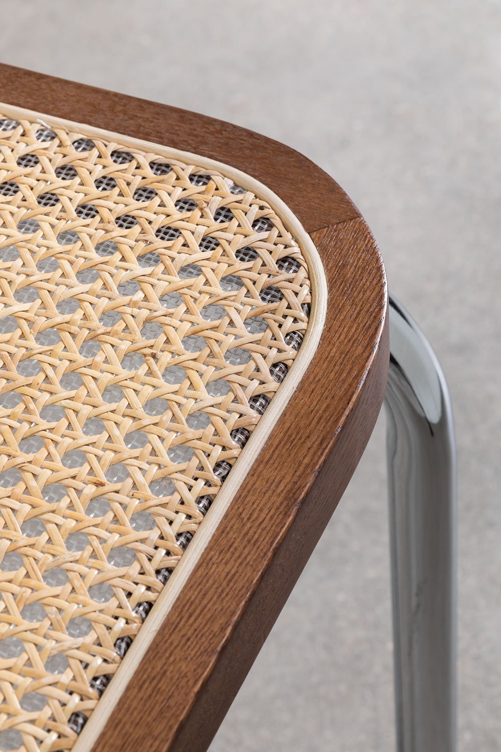 Pack de 4 sillas de comedor con reposabrazos en ratán y acero Tento , imagen de galer&iacute;a 7