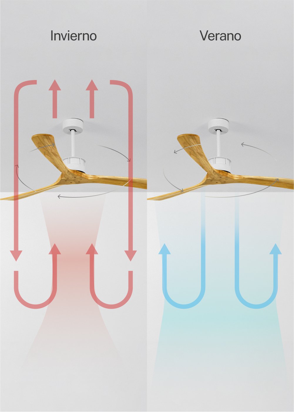 CREATE - WIND LARGE - Ventilador de techo 40W silencioso XL Ø152 cm 100% madera, imagen de galer&iacute;a 3