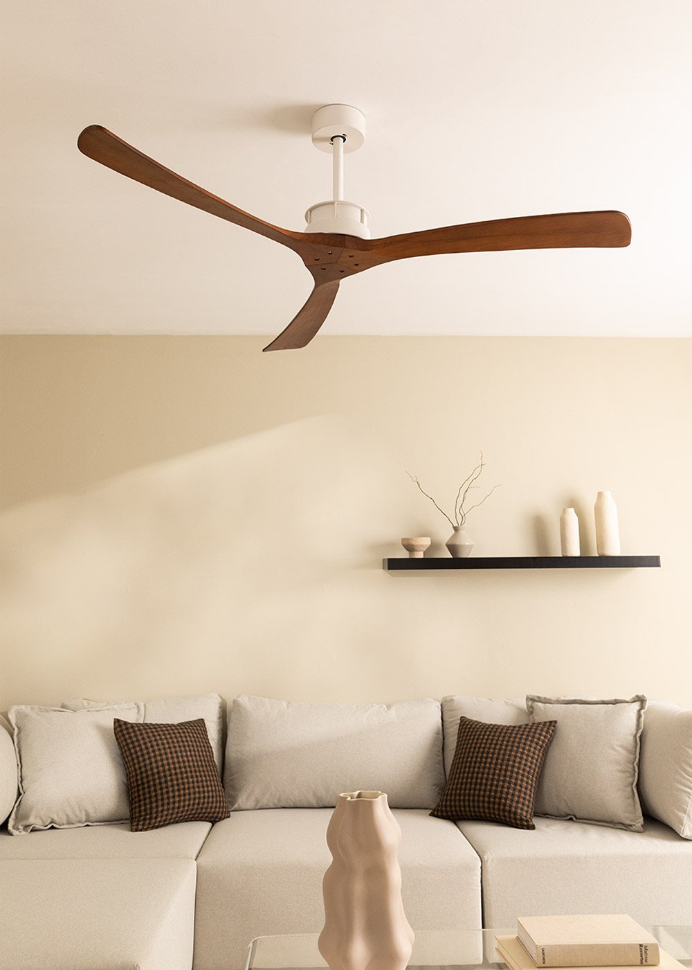 CREATE - WIND LARGE - Ventilador de techo 40W silencioso XL Ø152 cm 100% madera, imagen de galería 1