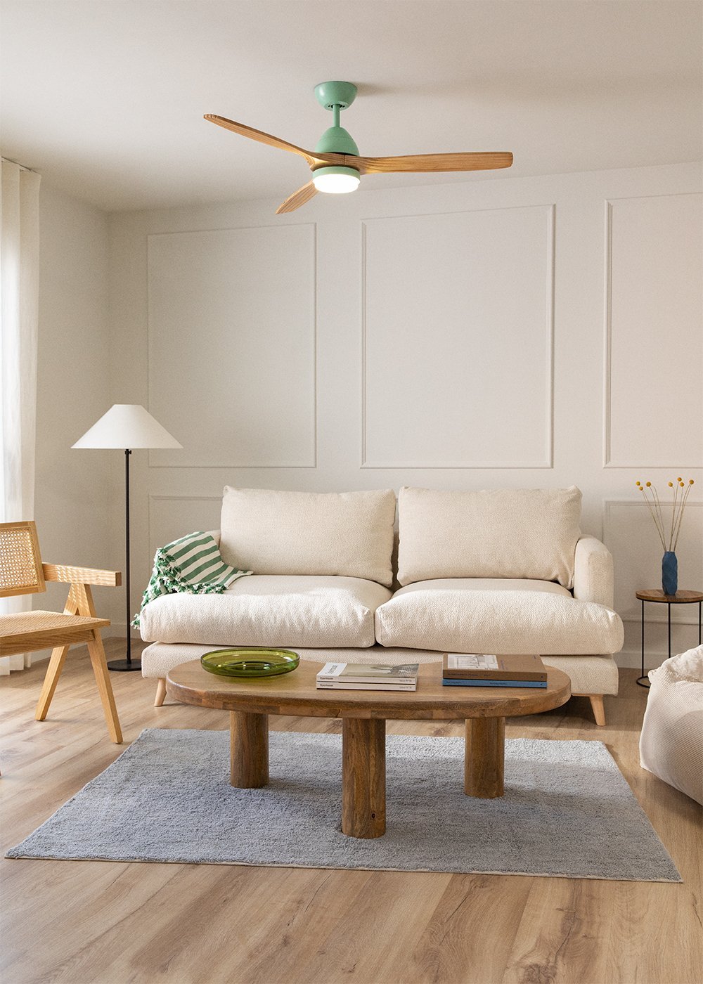 CREATE - WIND CUP - Ventilador de techo 40W silencioso Ø132 cm 100% madera, imagen de galería 1