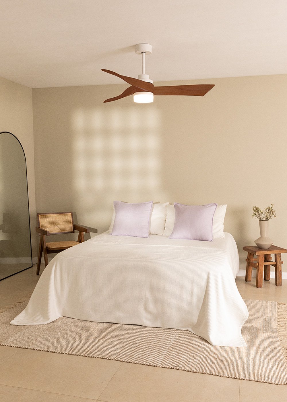 CREATE - WIND CURVE - Ventilador de techo 40W silencioso Ø132 cm 100% madera, imagen de galería 1