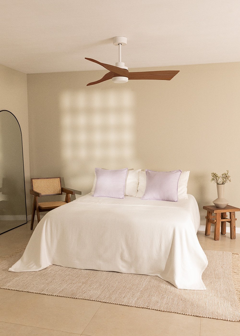 CREATE - WIND CURVE - Ventilador de techo 40W silencioso Ø132 cm 100% madera, imagen de galería 1