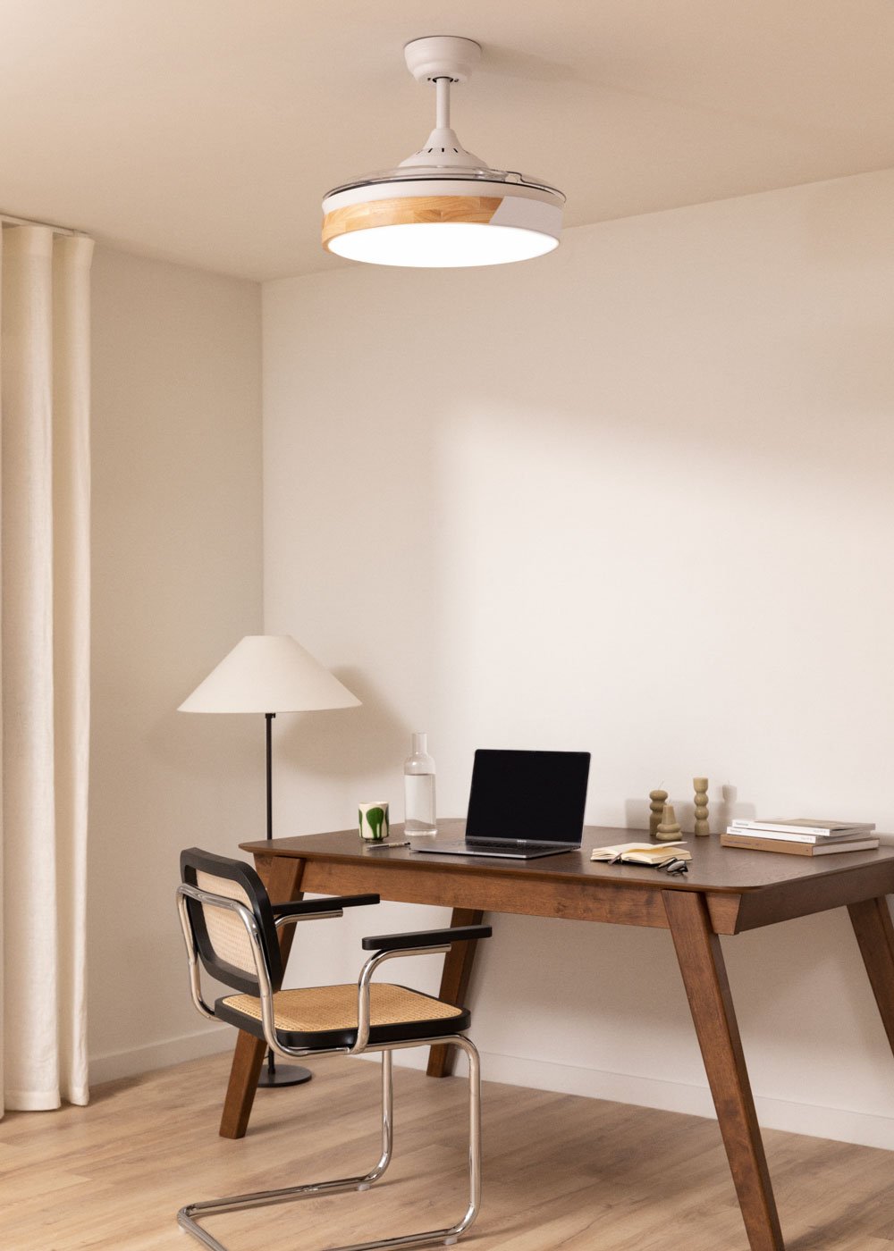 CREATE - WIND CLEAR - Ventilador de techo 40W silencioso Ø108cm aspas retráctiles con luz LED de 36W, imagen de galería 2