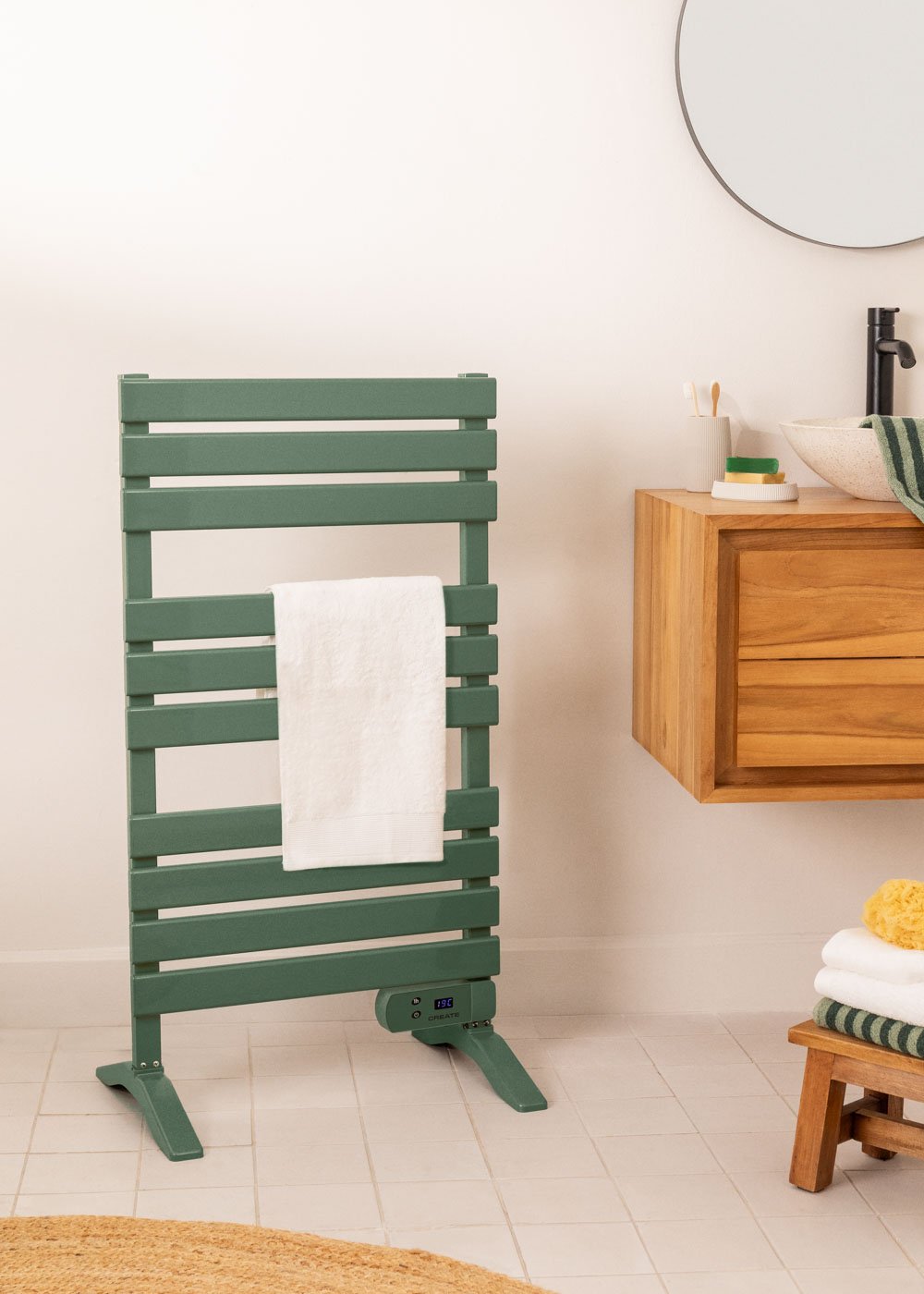 CREATE - WARM TOWEL - Toallero eléctrico de suelo o pared 500W, imagen de galería 1