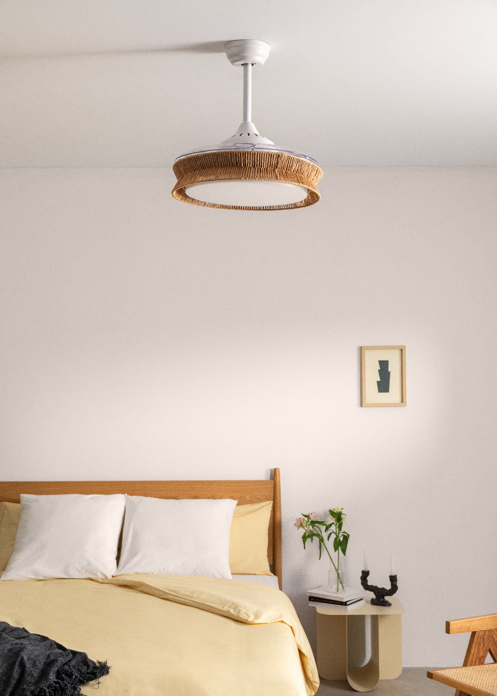 CREATE - WIND CLEAR RATTAN - Ventilador de techo 40W silencioso Ø107cm aspas retráctiles con luz LED de 36W, imagen de galer&iacute;a 3