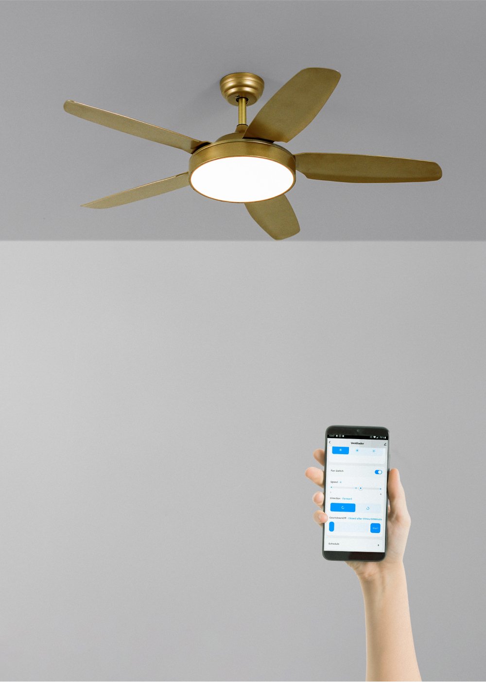 CREATE - WIND FLAT - Ventilador techo 40W silencioso Ø132 cm , imagen de galería 1