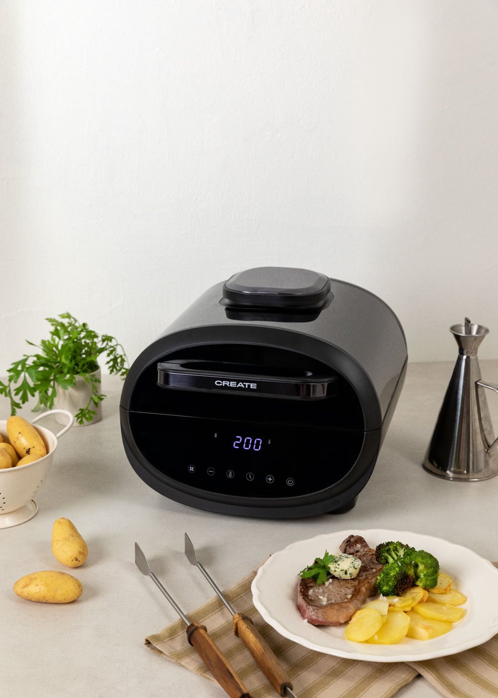 CREATE - AIR FRYER GRILL - Grill y freidora sin aceite 6.2 L, imagen de galería 1