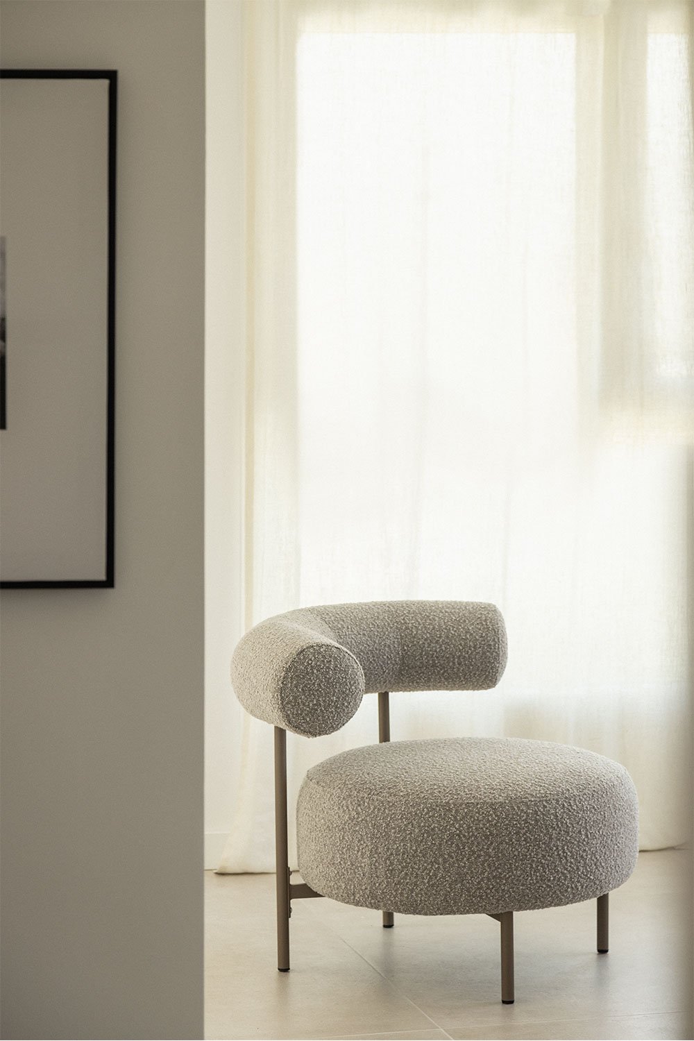 Sillón en tela bouclé Arieta   , imagen de galería 1