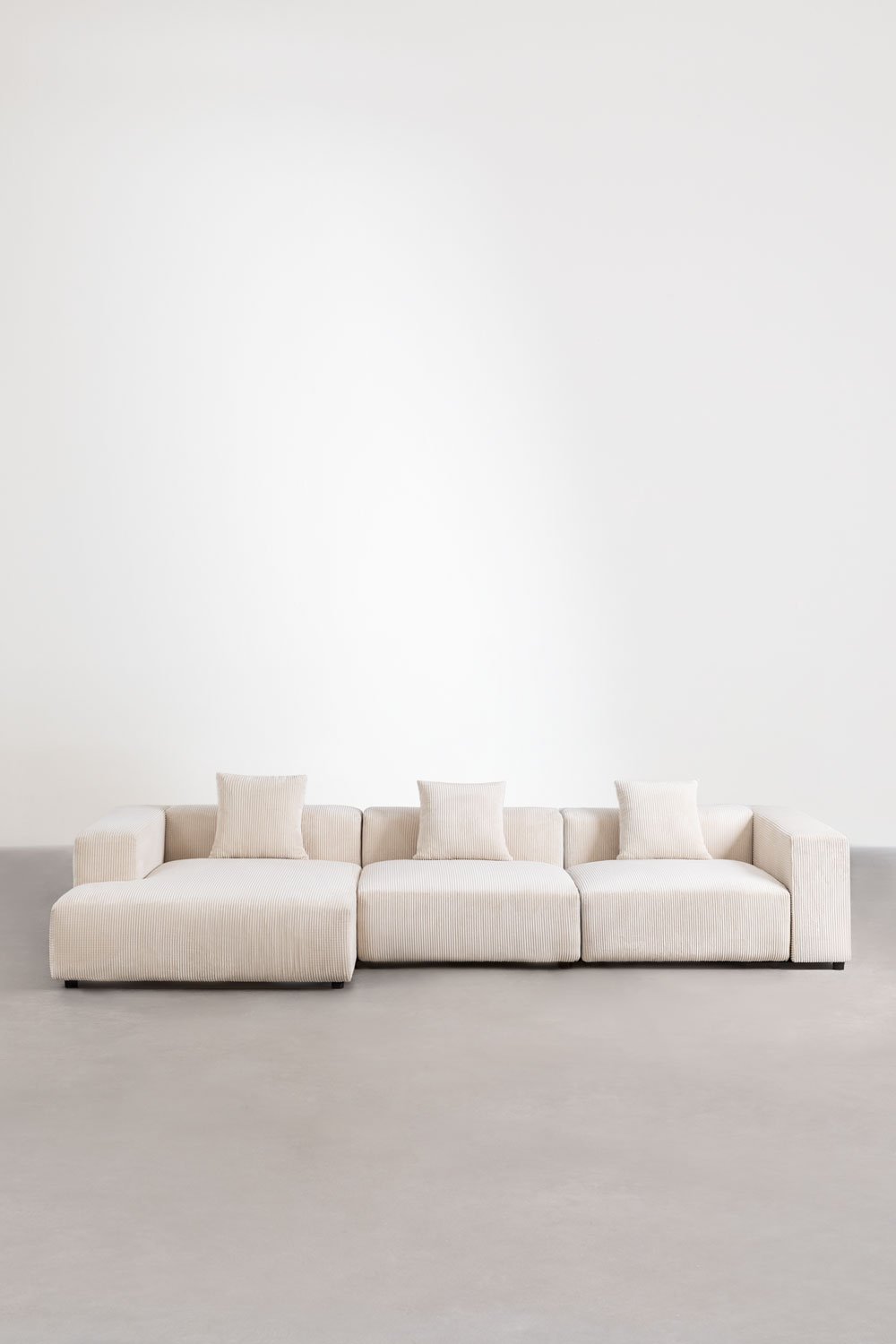 Sofá modular chaise longue izquierdo de 3 piezas ↔︎375 cm con reposabrazos alto Bruna , imagen de galería 3