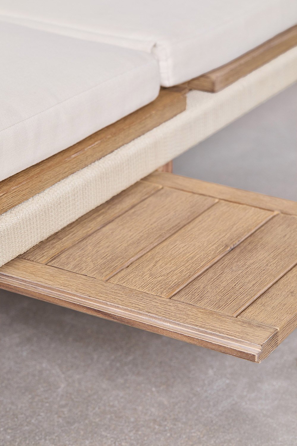 Tumbona doble reclinable en madera de acacia con cojín Dubai, imagen de galería 9