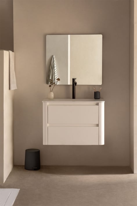 Conjunto de mueble de baño en madera con lavabo integrado y espejo Egerton