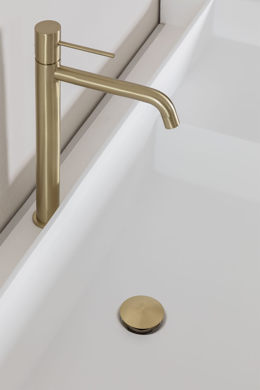 Conjunto de mueble de baño suspendido en madera con lavabo integrado Fiore, imagen de galer&iacute;a 4