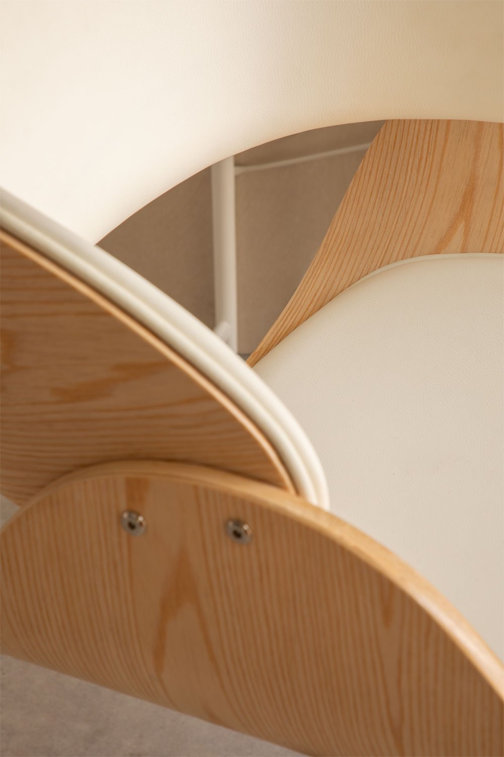 Silla de escritorio con ruedas en madera y polipiel Lorete, imagen de galería 9