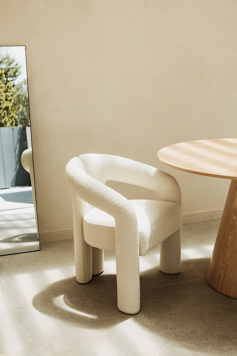 Silla de comedor en tela bouclé Gaucin, imagen de galería 1