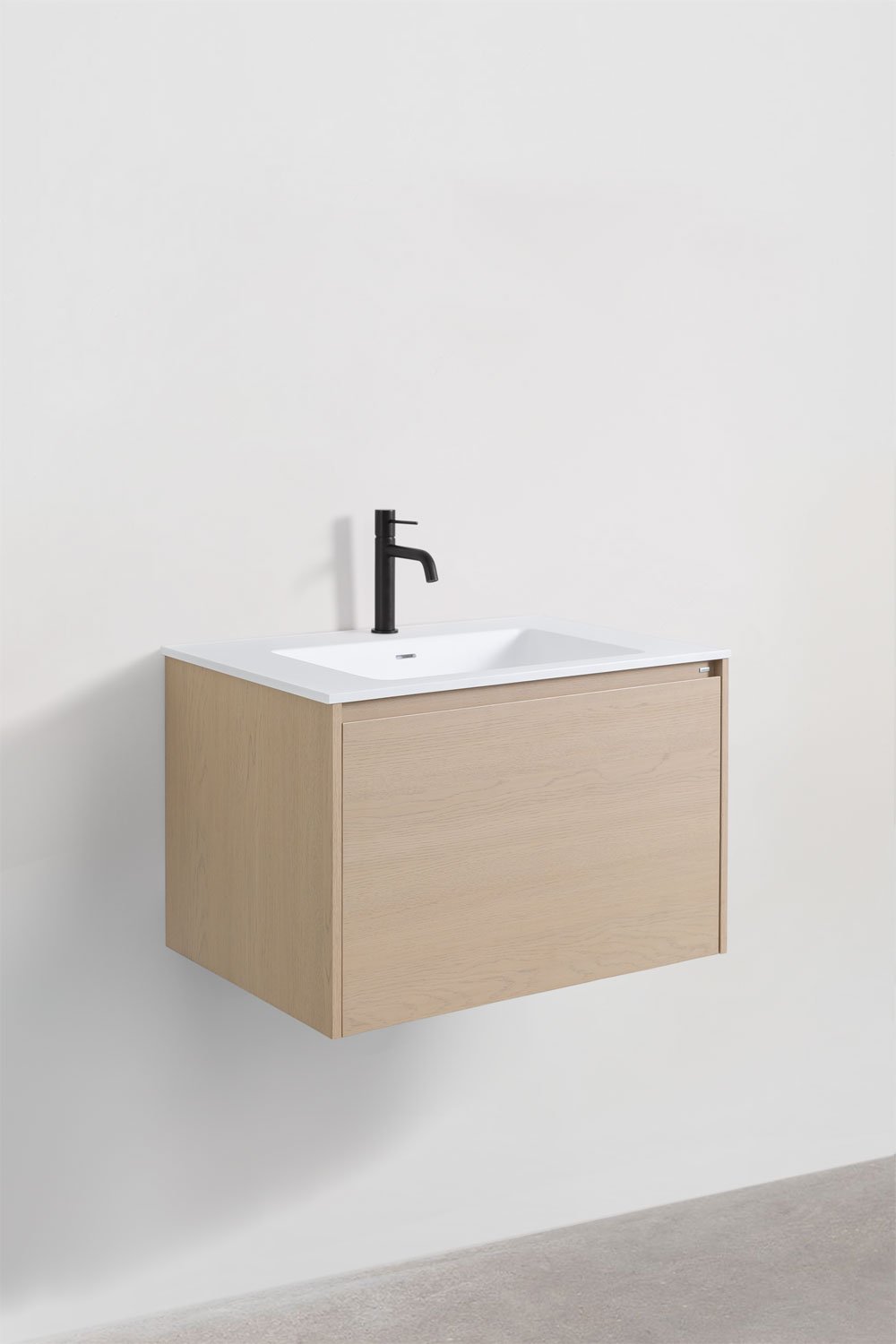Conjunto de mueble de baño suspendido 80x50 cm en madera con lavabo integrado Jacob      , imagen de galer&iacute;a 2