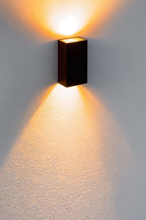 Aplique de pared LED para exterior en aluminio con 2 puntos de luz Cuvior