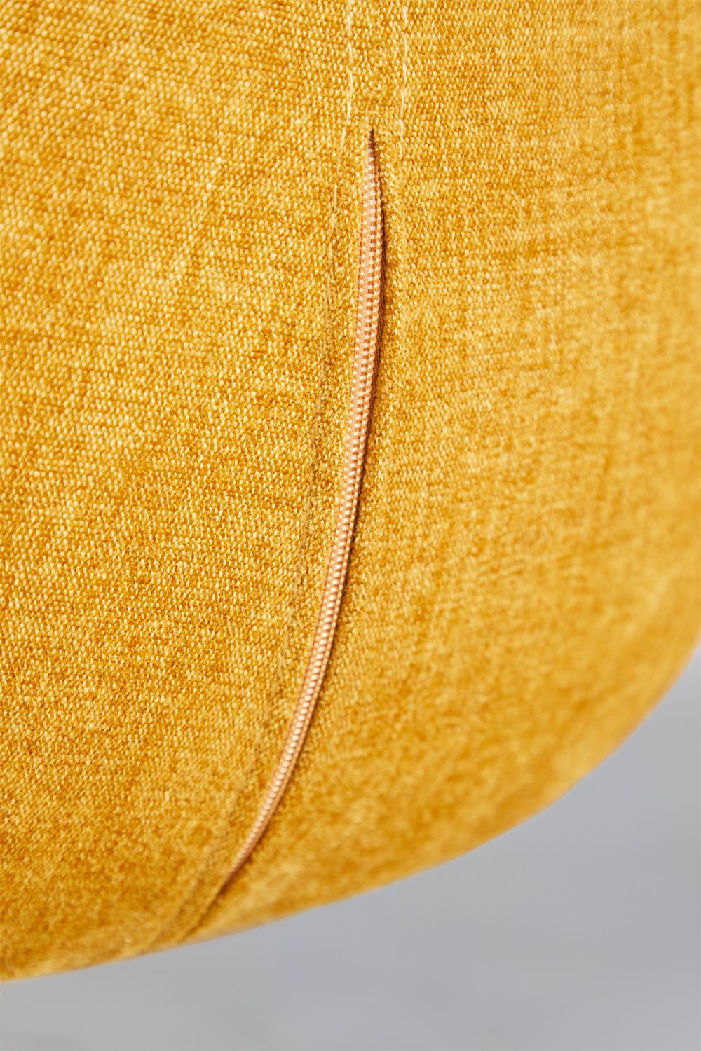 Pack de 4 taburetes altos regulables con respaldo en tela amarillo curri y pata blanca Igarasi, imagen de galería 7