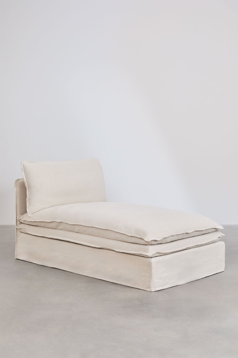 Módulo chaise longue para sofá modular en lino y algodón Grace , imagen de galería 1