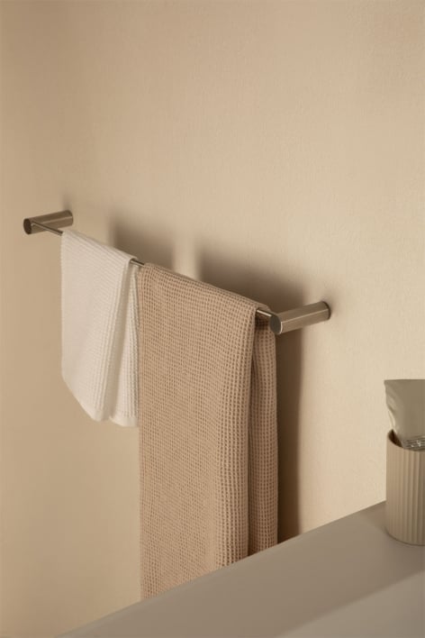 Toallero de pared con barra para baño en acero inoxidable (↔︎60 cm) Devon - Gris Cepillado