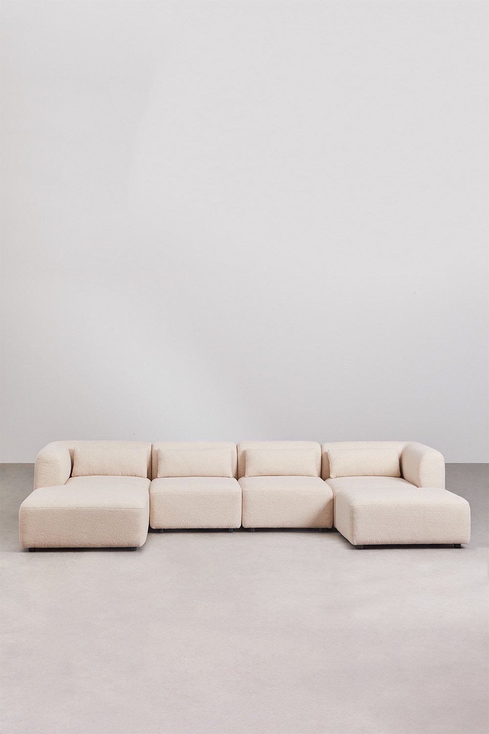 Sofá modular chaise longue izquierdo de 4 piezas con puff Fogler, imagen de galería 4