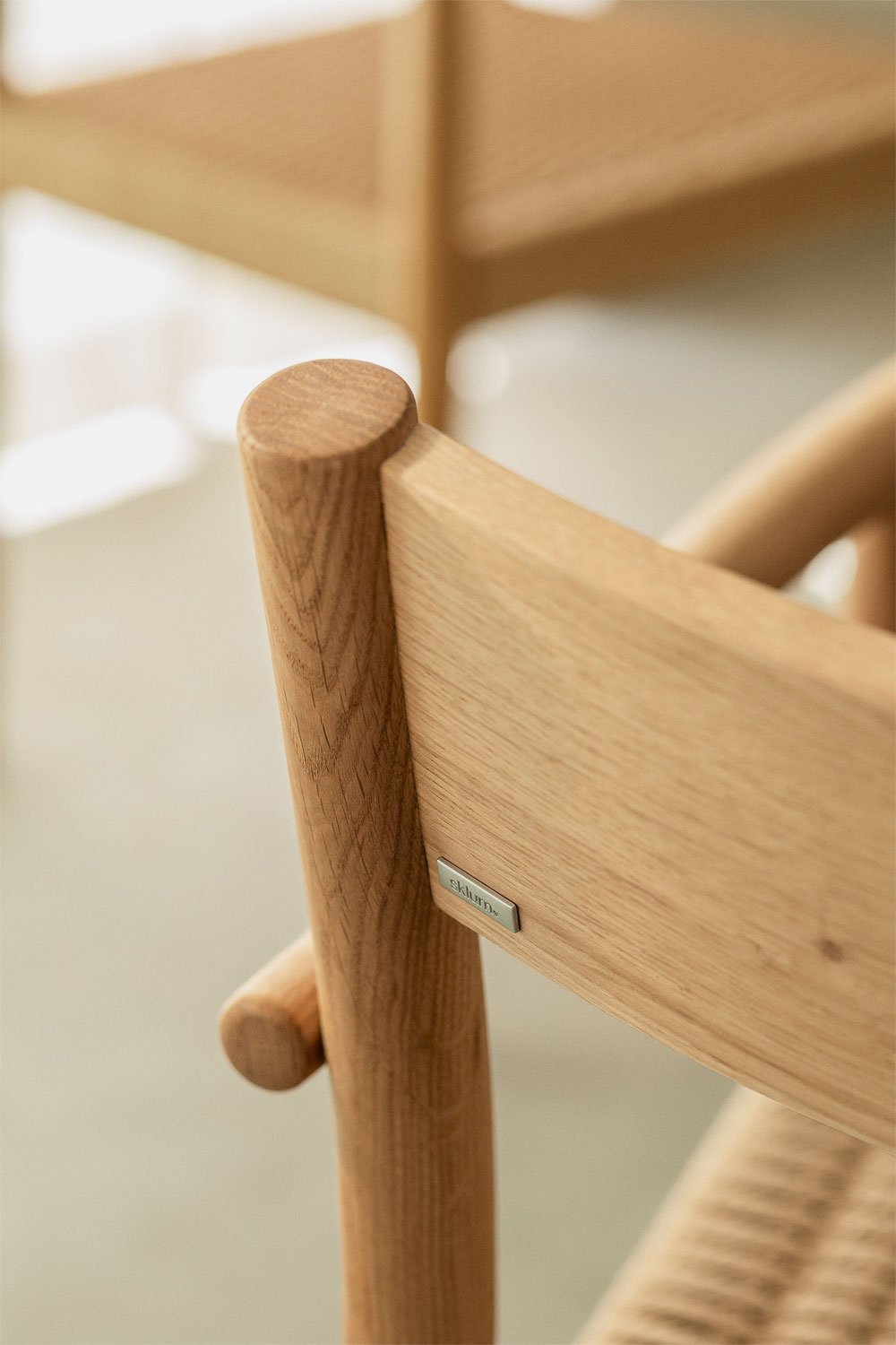 Pack de 2 Sillas de Comedor en Madera de Roble y Cuerda Trenzada Mara, imagen de galer&iacute;a 3