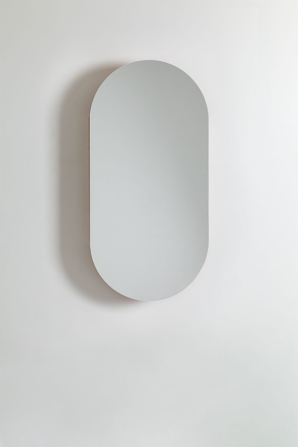 Armario de pared ovalado 90x45 cm para baño con espejo Abner, imagen de galería 4