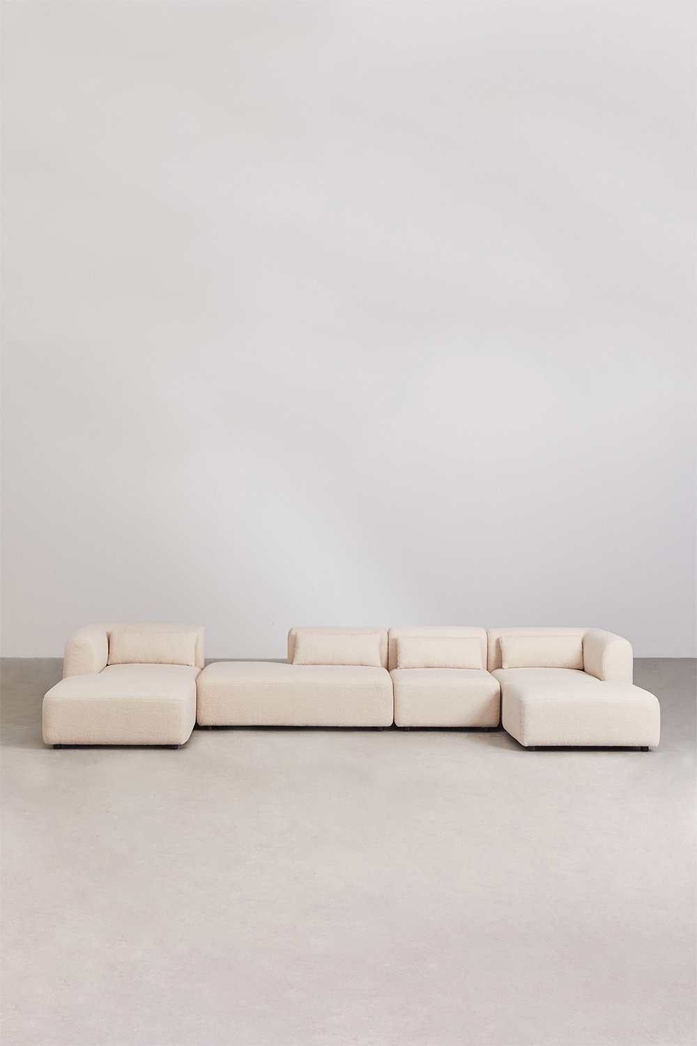 Sofá modular chaise longue izquierdo de 4 piezas con diván y puff Fogler, imagen de galería 3