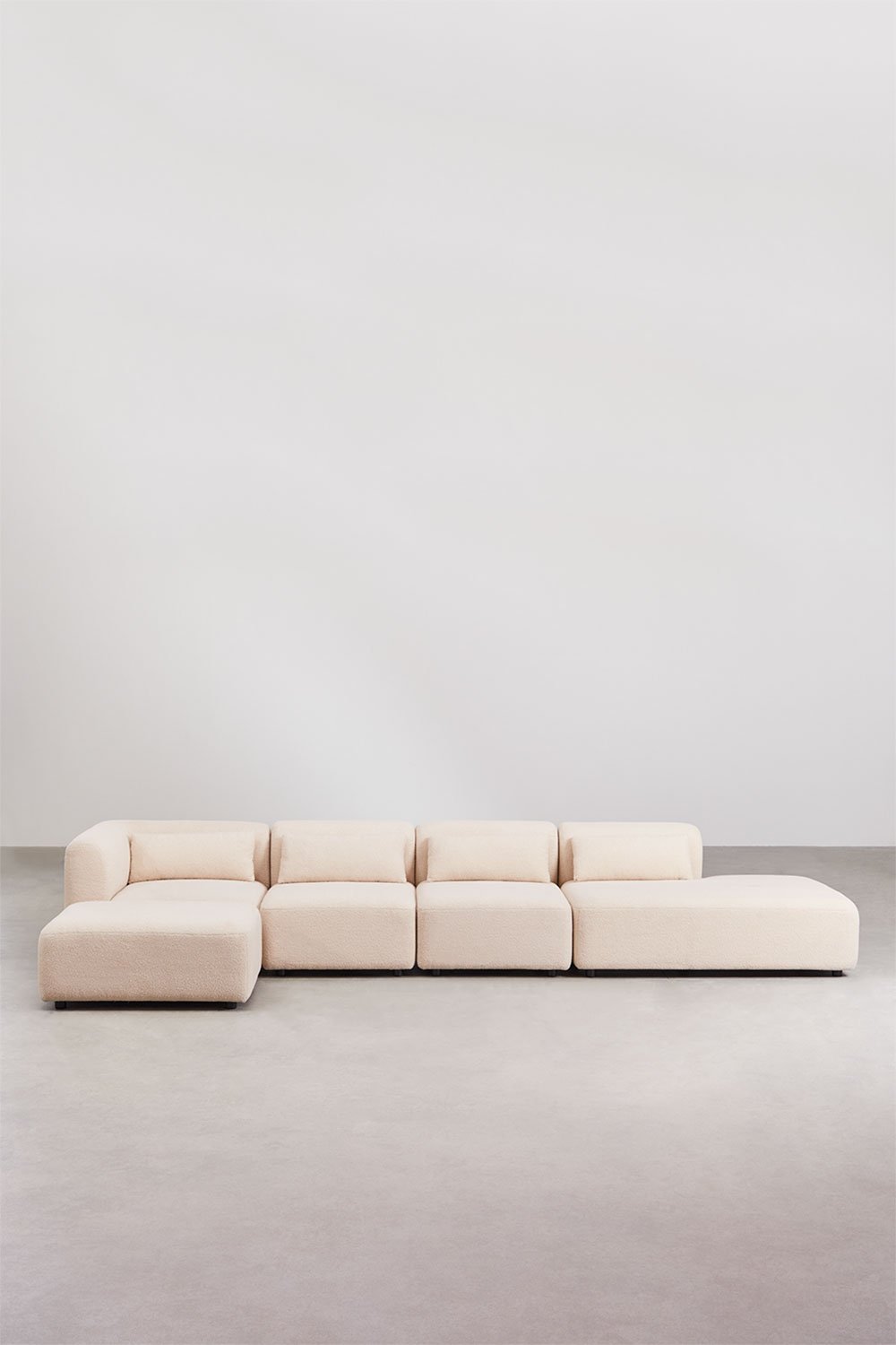 Sofá modular esquinero de 4 piezas con diván derecho y puff Fogler, imagen de galer&iacute;a 3