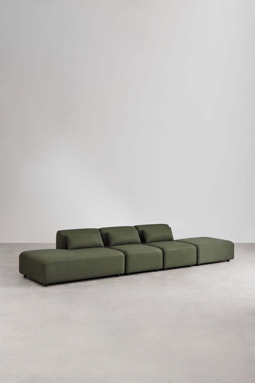 Sofá modular de 3 piezas con diván izquierdo y puff Fogler, imagen de galería 1
