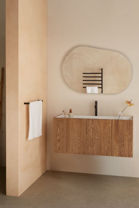 Conjunto de mueble de baño en madera con lavabo integrado Fiore