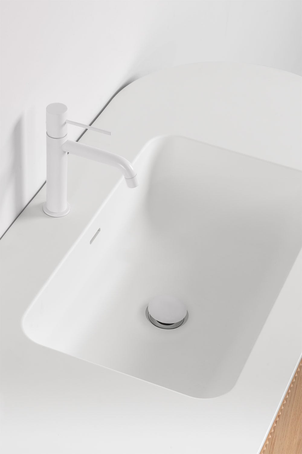 Conjunto de mueble de baño suspendido en madera con lavabo integrado Carsone , imagen de galer&iacute;a 4