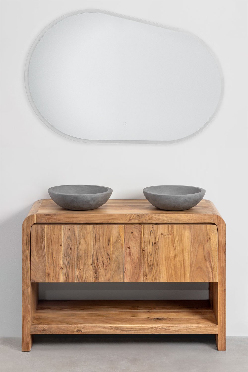 Conjunto de mueble de baño en madera de acacia Vacry, imagen de galería 2