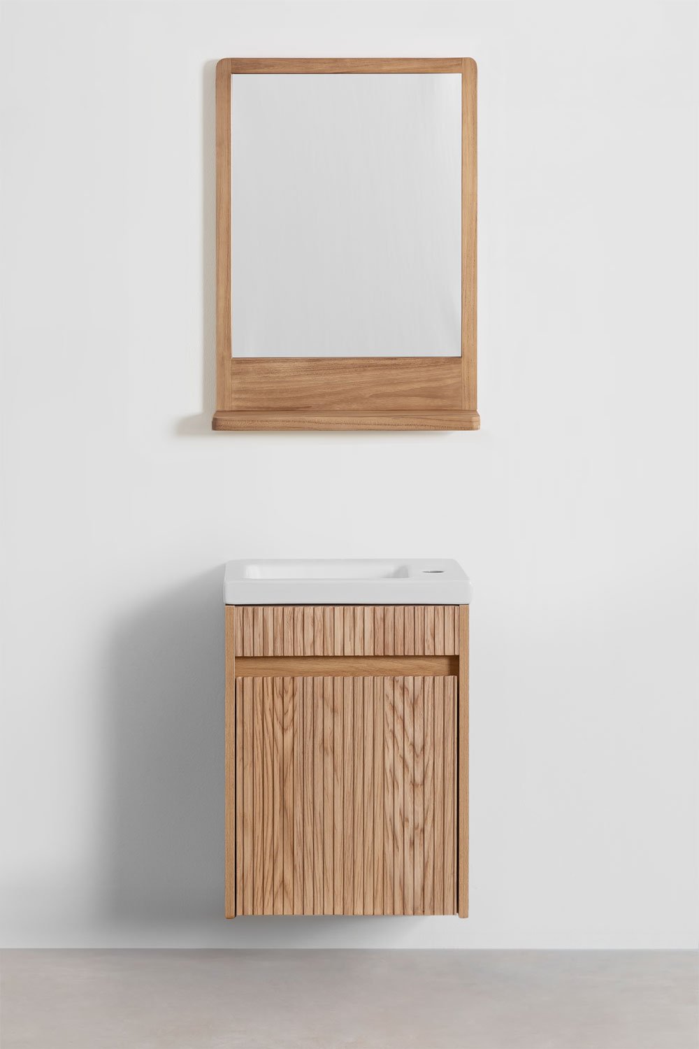 Conjunto de mueble de baño en madera con lavabo integrado Narek , imagen de galería 2