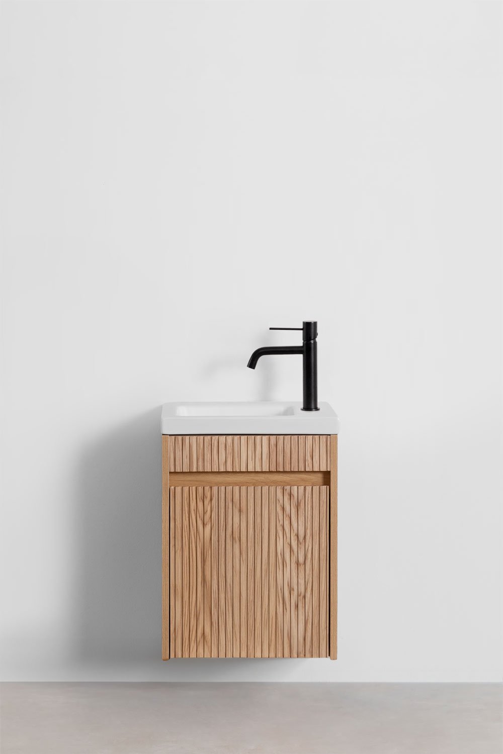 Conjunto de mueble de baño en madera con lavabo integrado Narek , imagen de galería 2