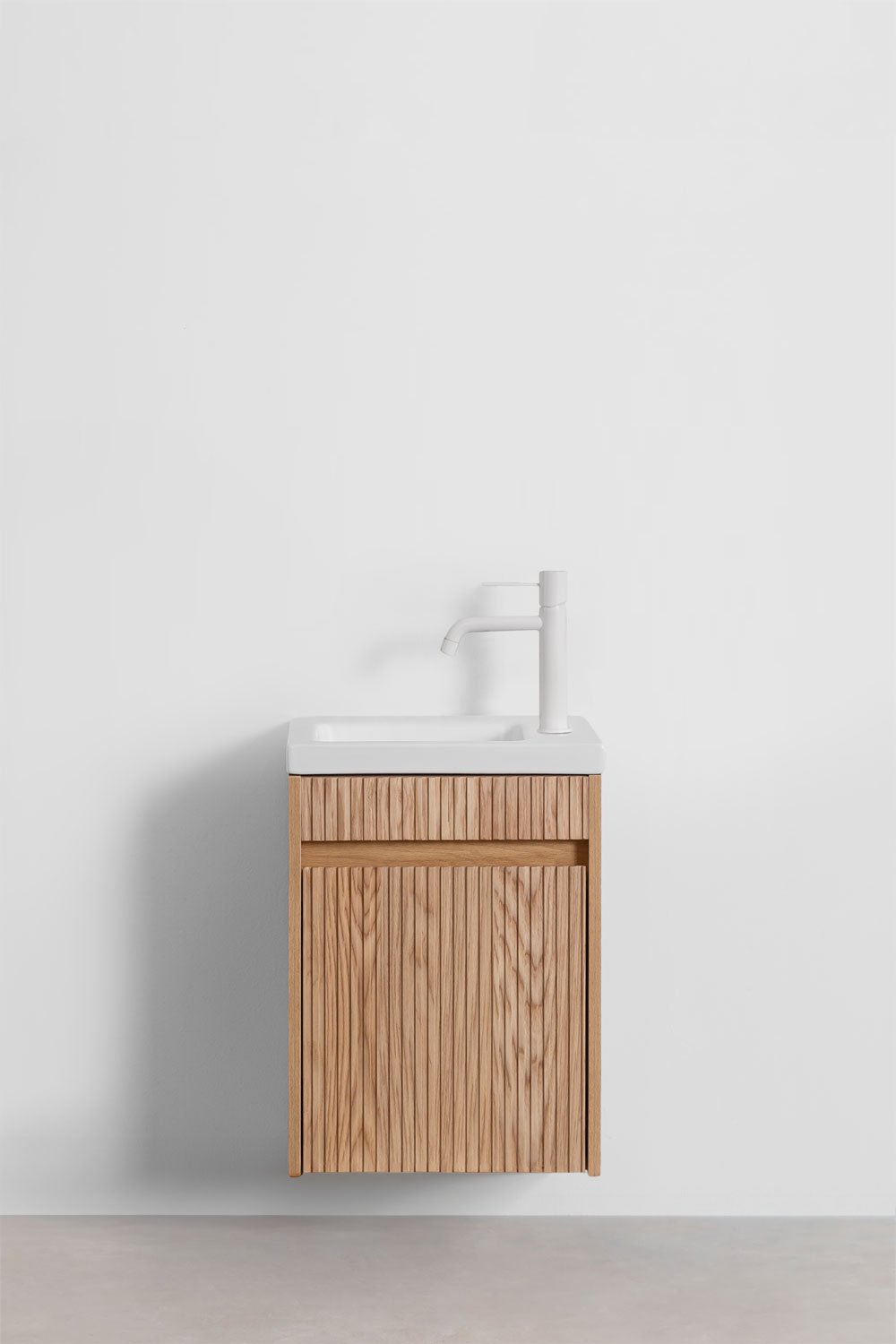 Conjunto de mueble de baño en madera con lavabo integrado Narek , imagen de galería 2
