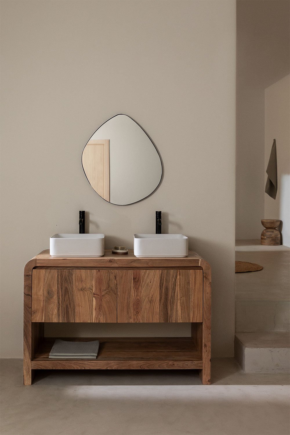 Conjunto de mueble de baño en madera de acacia Vacry, imagen de galería 1