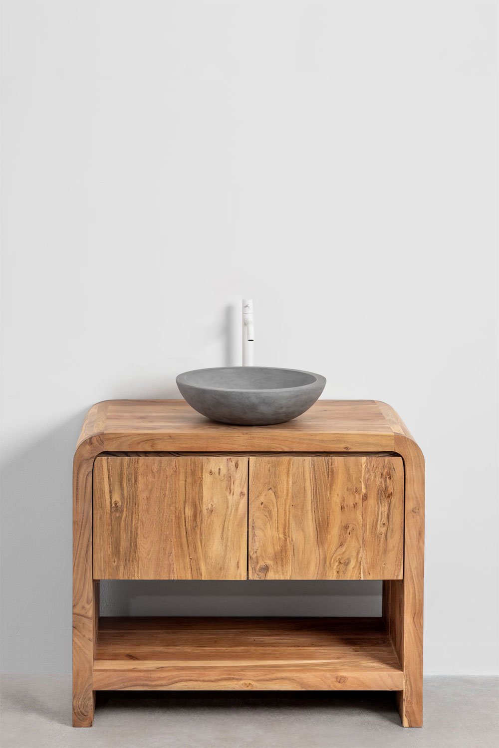 Conjunto de mueble de baño en madera de acacia Vacry, imagen de galería 2