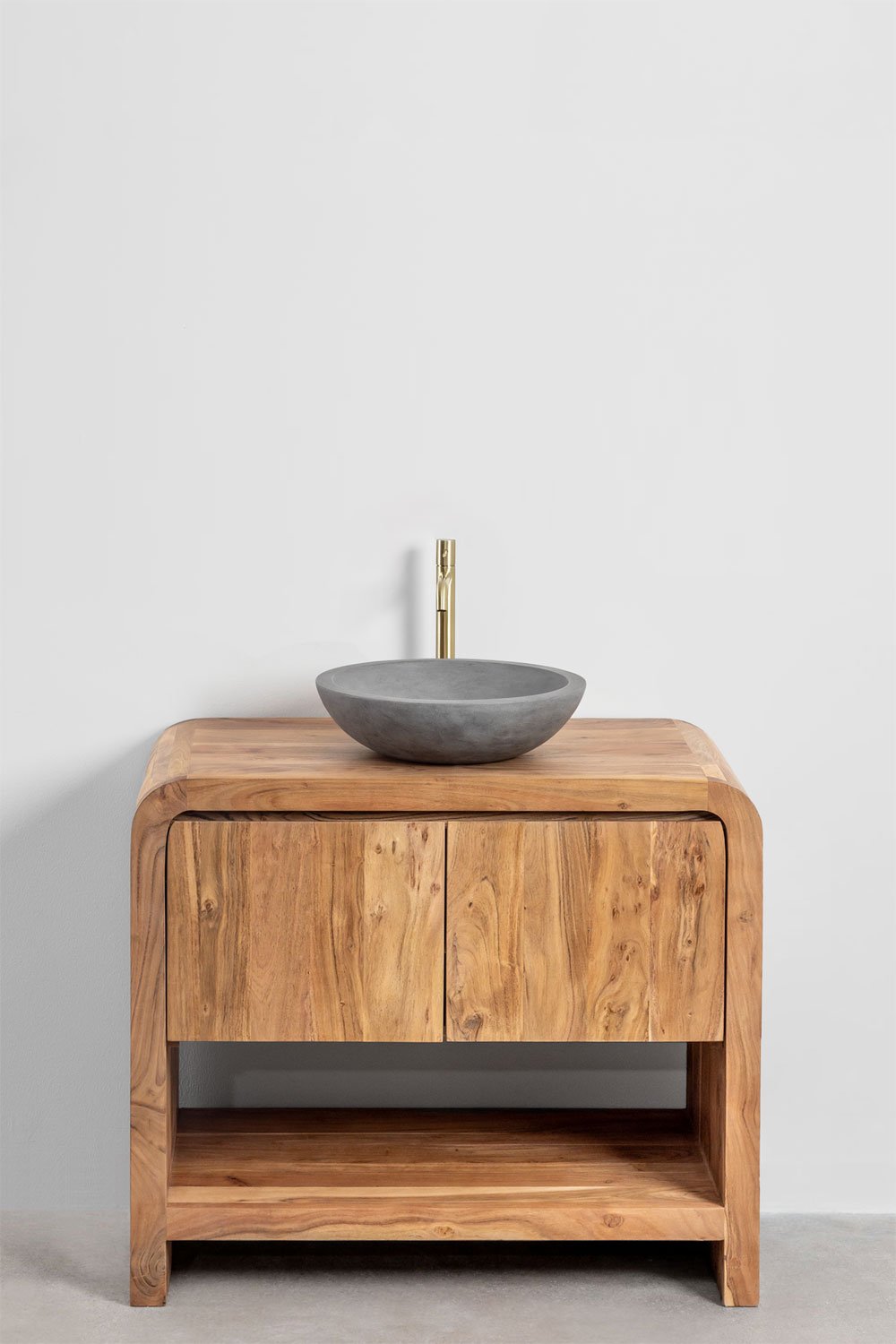 Conjunto de mueble de baño en madera de acacia Vacry, imagen de galería 2