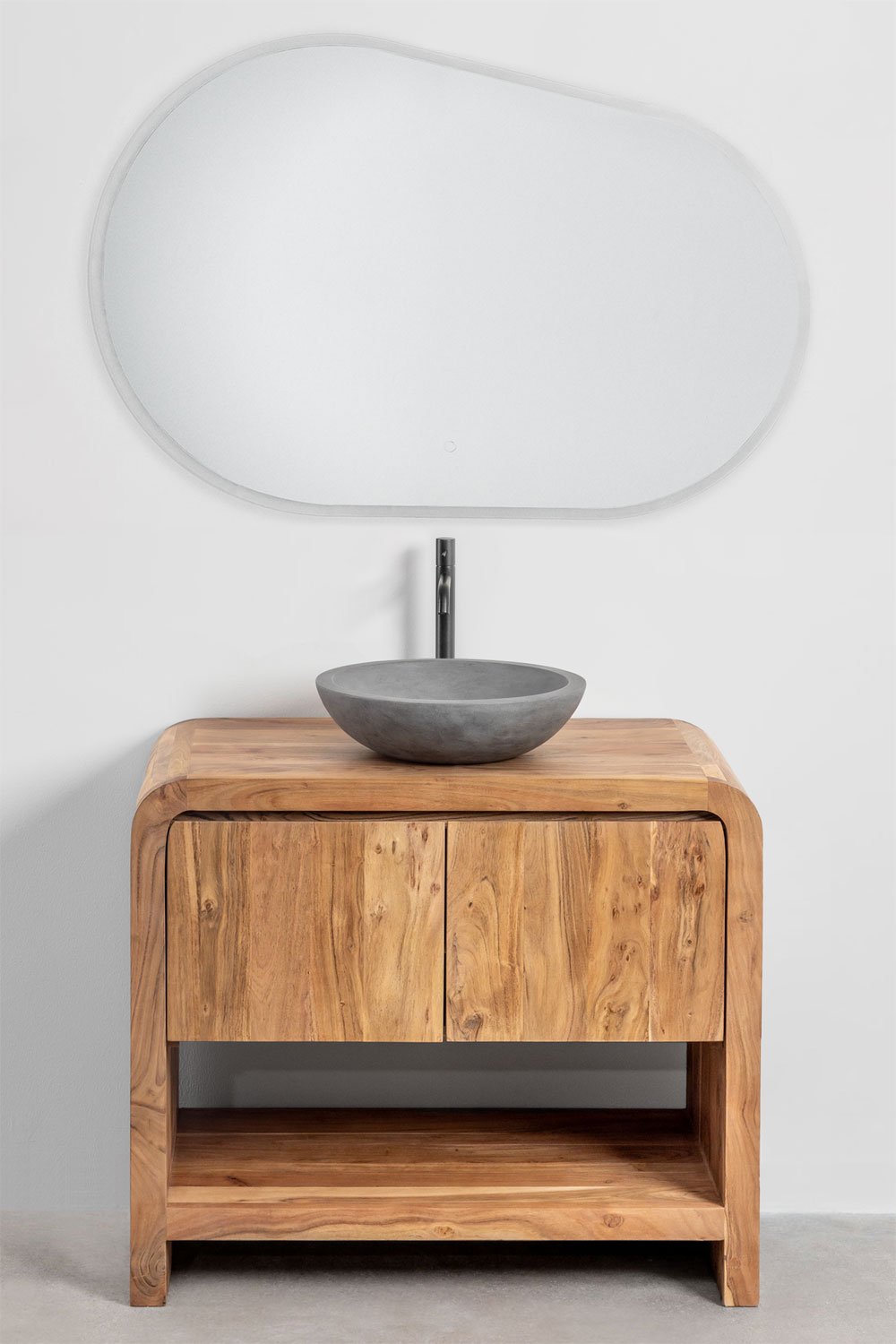 Conjunto de mueble de baño en madera de acacia Vacry, imagen de galería 2