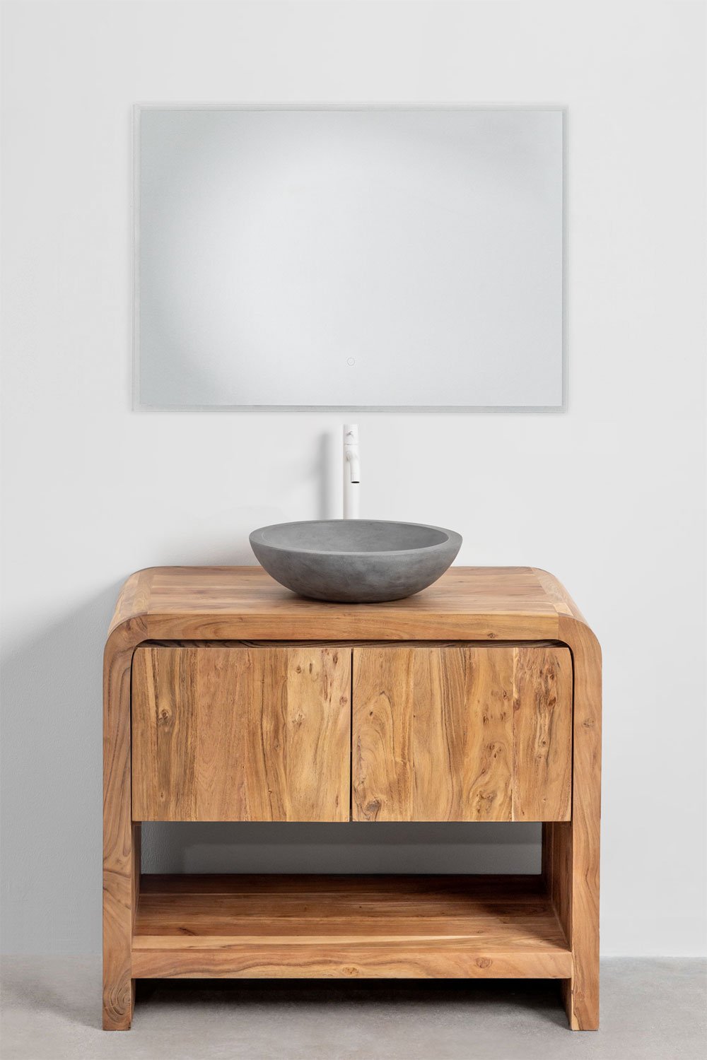 Conjunto de mueble de baño en madera de acacia Vacry, imagen de galería 2