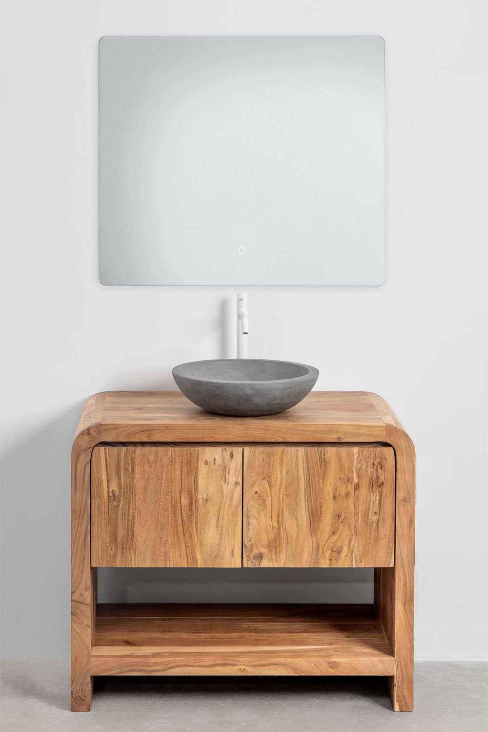 Conjunto de mueble de baño en madera de acacia Vacry, imagen de galería 2