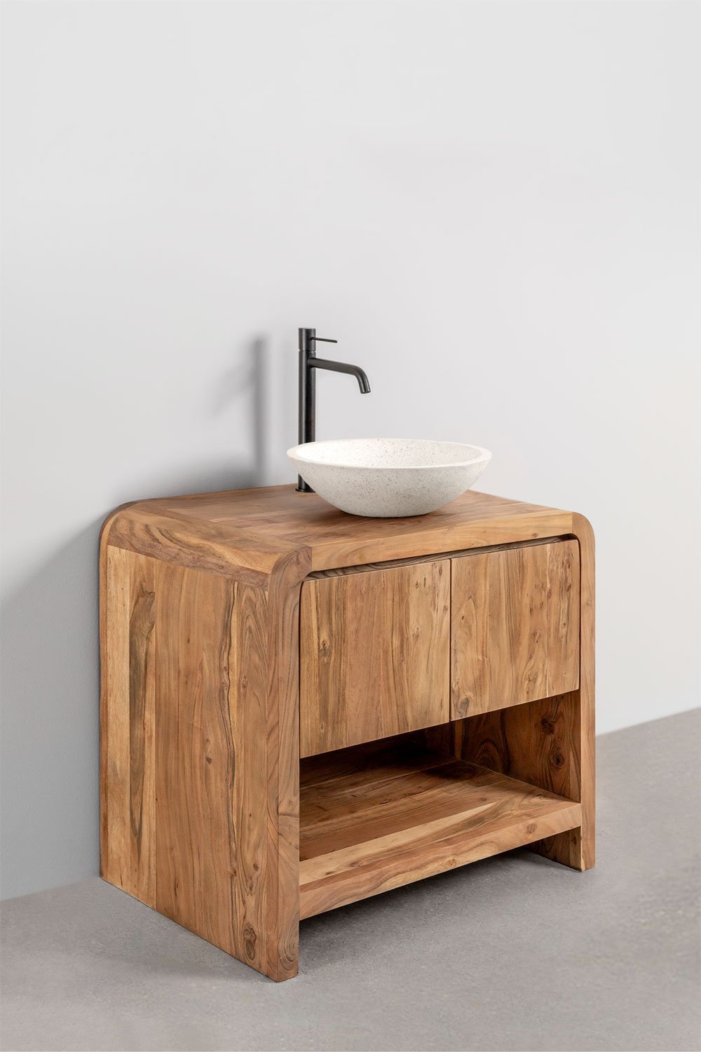 Conjunto de mueble de baño en madera de acacia Vacry, imagen de galería 2