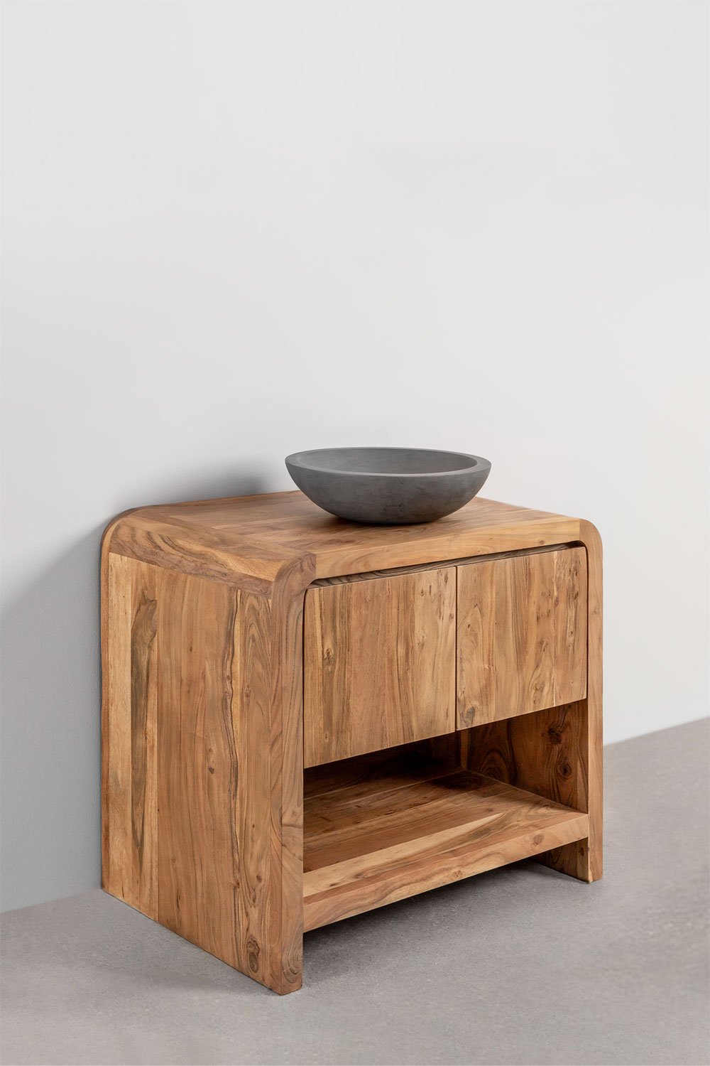 Conjunto de mueble de baño en madera de acacia Vacry, imagen de galería 3