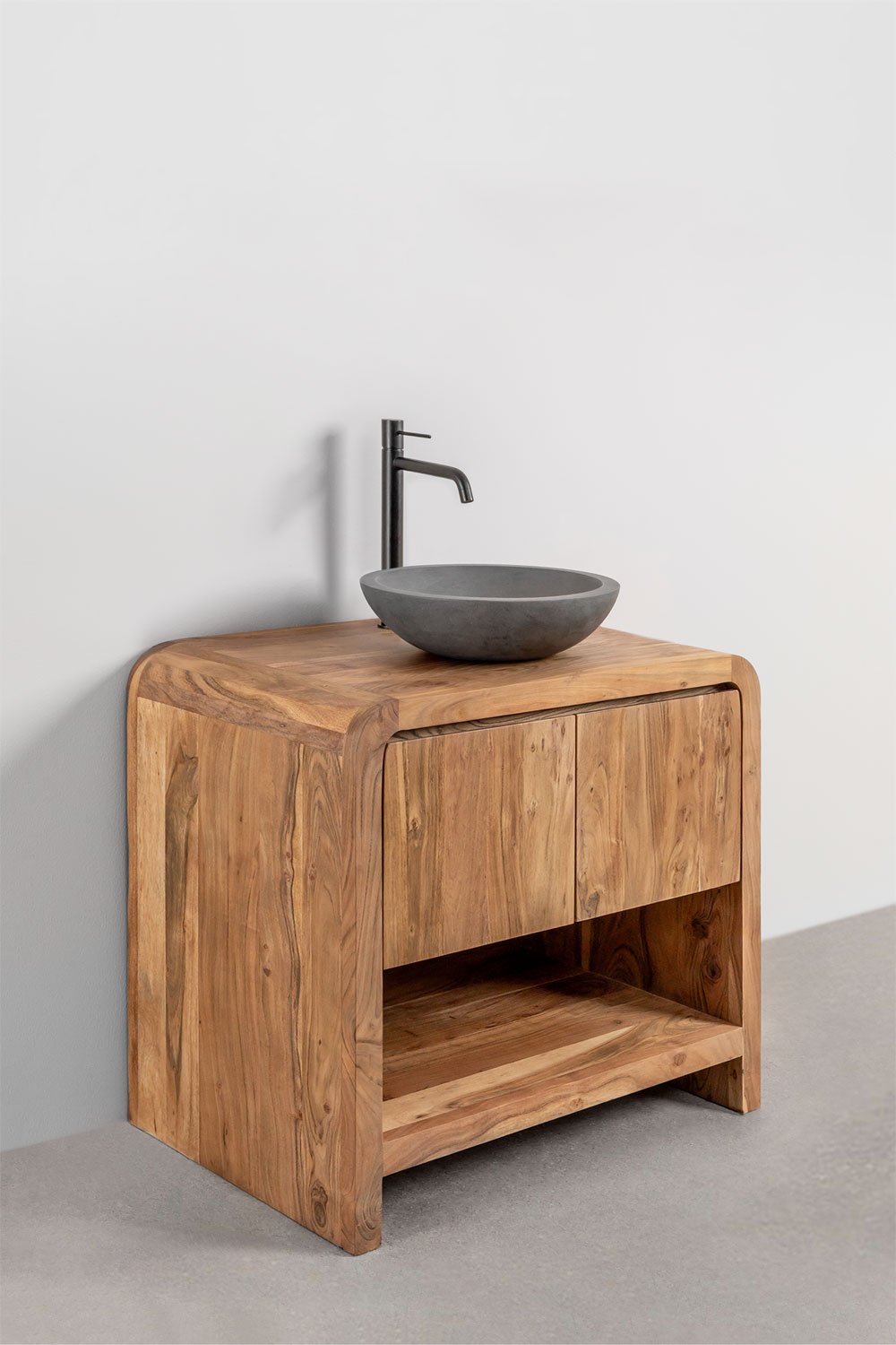 Conjunto de mueble de baño en madera de acacia Vacry, imagen de galería 3