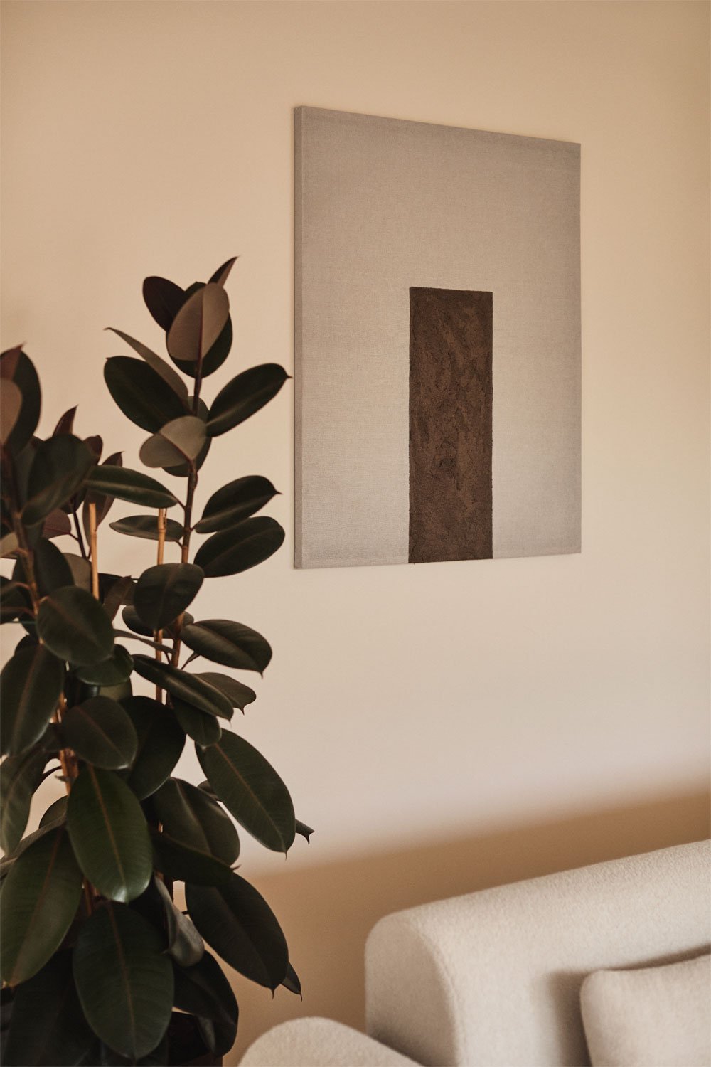 Lienzo decorativo en lino con textura de escayola (80x100 cm) Antia, imagen de galería 1