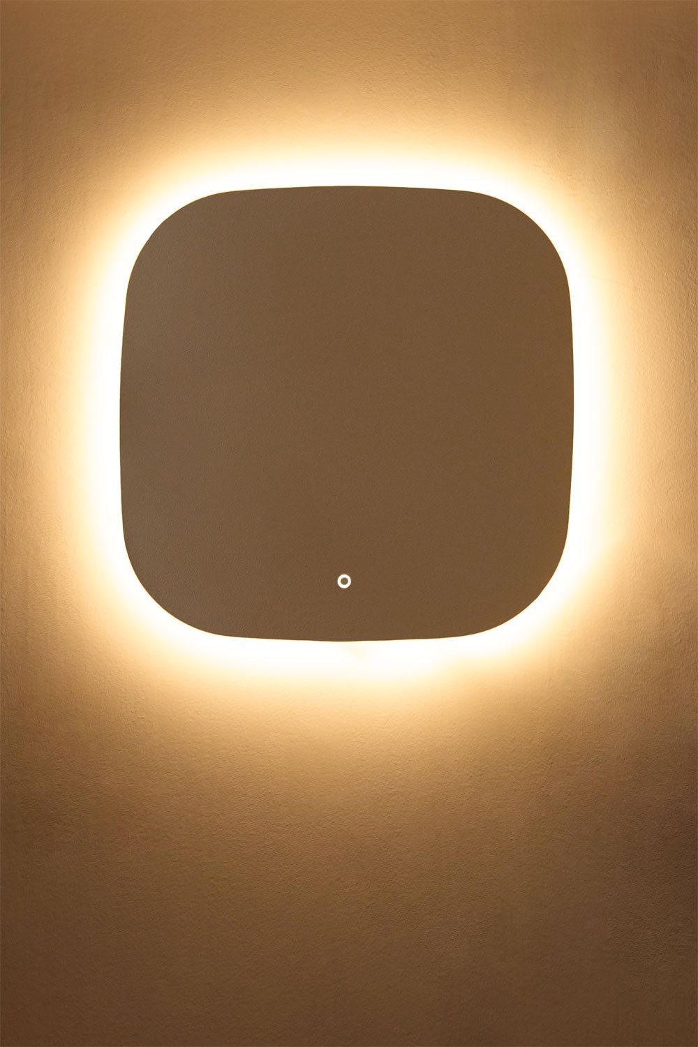 Espejo de pared cuadrado 75x75 cm para baño con luz LED y antivaho Riben , imagen de galería 3