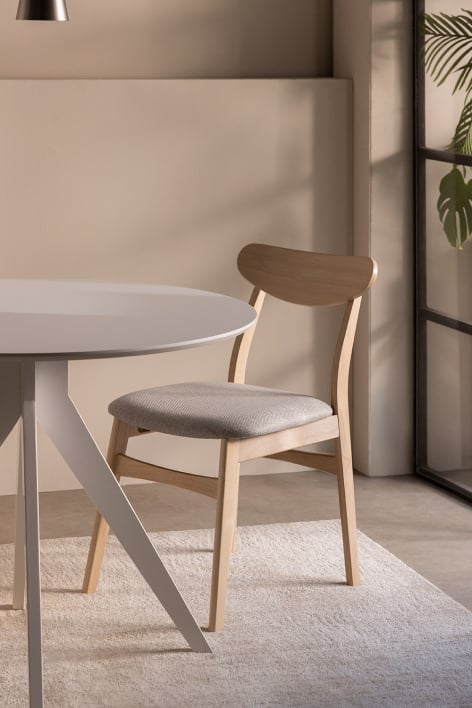 Silla de comedor en tela y madera Cloda