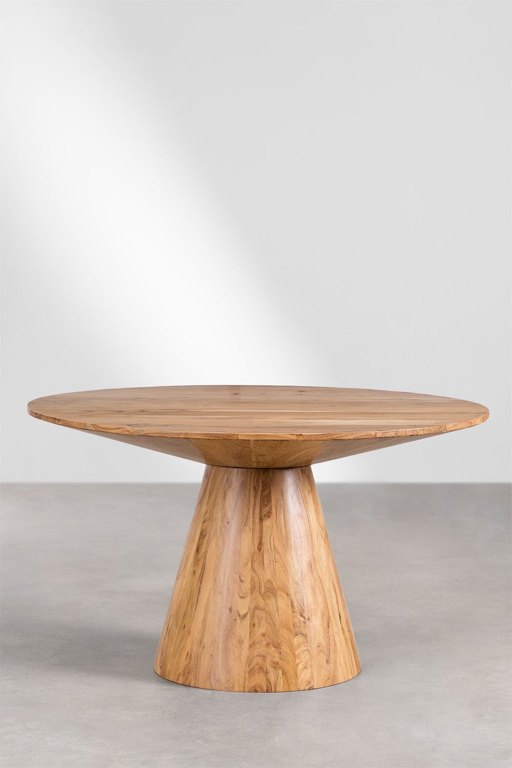 Mesa de comedor redonda en madera de acacia (Ø140 cm) Weymar, imagen de galería 1